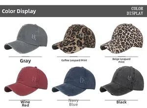 Detailed color display of vintage washed baseball caps with cross elastic ponytail design