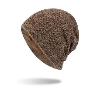 Bonnet En Tricot D'hiver Pour Hommes Doublé En Polaire Chaud Bonnet Épais Style Coréen Slouchy Watch Cap Pour Hommes