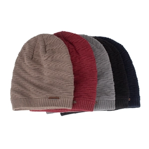 Bonnets tricotés d'hiver pour hommes en plusieurs couleurs avec doublure polaire
