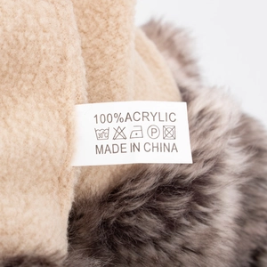 Plush winter aviator hat with 100% acrylic knit and beige sherpa fleece lining