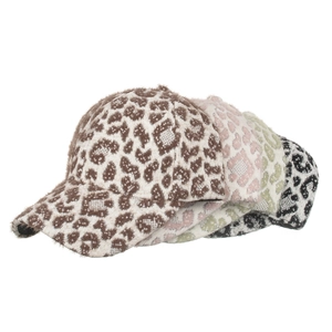 Leopard-Plüsch-Baseballkappe in verschiedenen Farben für Winterwärme und Mode