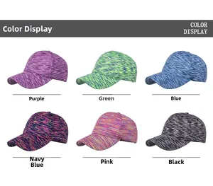 Présentation des casquettes de baseball à rayures en six couleurs vives et respirantes