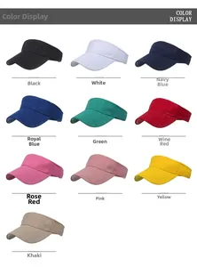 Detailed color display of various sport sun visors with embossed SPORT lettering