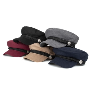 Classic newsboy baker boy hats in five colors with nautical rope and anchor buttons