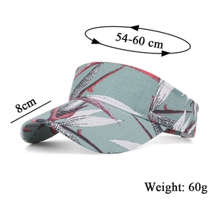 Visiera parasole con stampa tropicale, tesa da 8 cm e misura regolabile 54-60 cm