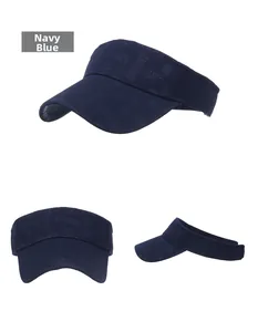 Detailed views of navy blue sun visor hat featuring embossed SPORT texture patterns