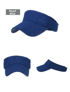 Detailed views of Royal Blue SPORT sun visor with embossed fabric texture and open top