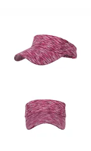 Detail view of pink and white textured knit fabric on a functional sports sun visor hat