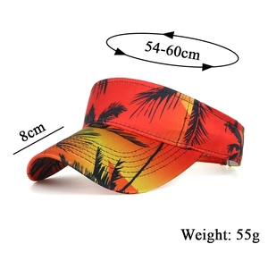 Detail of floral gradient sun visor with 54-60cm adjustable strap and 8cm brim