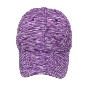 Casquette de baseball classique en coton rayé violet gris chiné avec visière incurvée