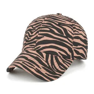 Casquette de Baseball Mode Imprimé Zèbre Coton Ajustable Chapeau Protection Solaire Accessoires Outdoor Streetwear
