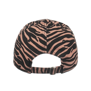 Casquette de baseball motif zébré rose et noir avec boucle métallique réglable