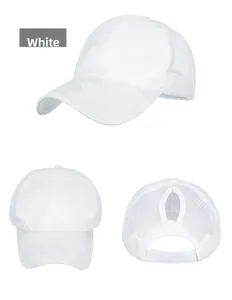 Détails de la casquette blanche camouflage avec trou pour queue de cheval et mesh