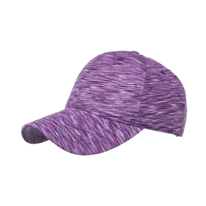 Casquette de baseball en coton mélangé violet avec rayures texturées et visière