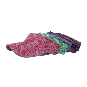 Five colorful space-dye athletic visor headbands for outdoor running and tennis sports