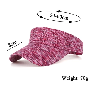 Pink striped women's athletic sun visor with an 8cm brim for tennis and outdoor sports