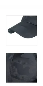 Vue détaillée du filet respirant haute densité et du bord camouflage de la casquette