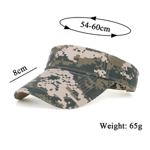 Digital camouflage sun visor hat with 8cm brim for 54-60cm head circumference