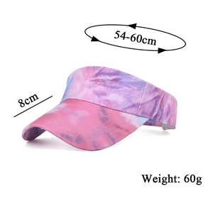 Stylish tie-dye print sun visor hat for women with wide brim for sun protection