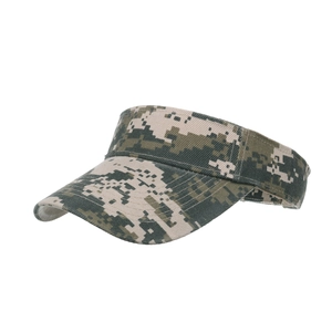 Classic camo sun visor hat for outdoor sports featuring wide brim and digital camouflage