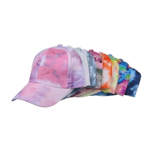 Tie-dye printed baseball caps with embroidery in various colors for sun protection