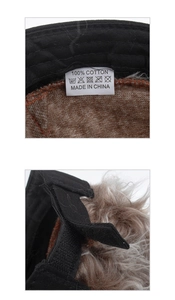 Detail view of the sun visor hat with cotton lining and adjustable hair wig attachment