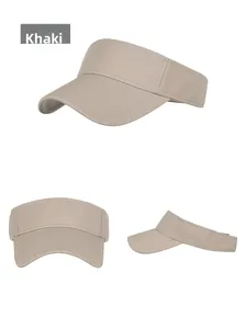 Vue détaillée de la visière kaki avec large bord et coutures renforcées de qualité