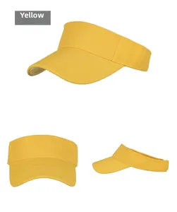 Vues détaillées de la visière jaune montrant la texture du tissu et les coutures du rebord