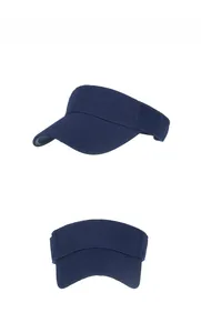 Détails d'une visière pare-soleil bleu foncé pour sport extérieur avec texture tricotée