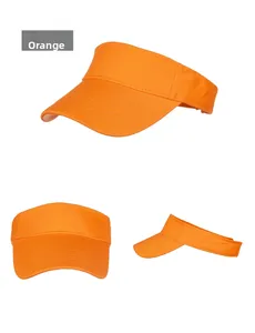 Vue détaillée de la visière en coton orange avec des coutures renforcées sur le bord