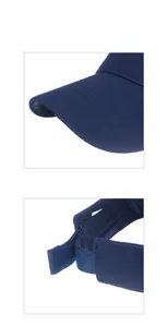 Vue détaillée de la visière bleu marine montrant la texture tricotée et la fermeture