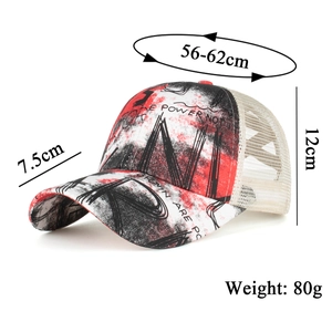 Graffiti-Trucker-Cap mit elastischem Netzrücken für Pferdeschwanz und Sonnenschutz