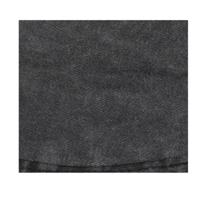 Close-up of high-density dark grey twill fabric showing detailed stitching and texture
