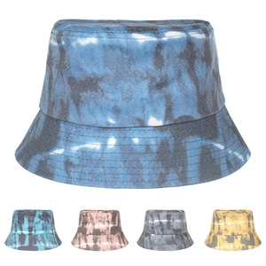 Bob en Coton Tie-Dye Protection Solaire Large Bord Chapeau de Pêcheur pour Été Extérieur Plage Voyage Pliable Femme Homme