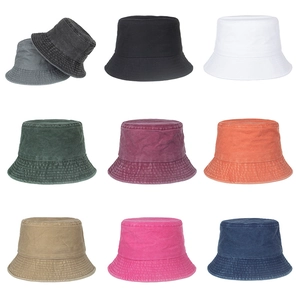 Washed Cotton Bucket Hat For Women Men Vintage Wide Brim Sun Hat UV Protection Outdoor Summer Casual Travel Basin Caps