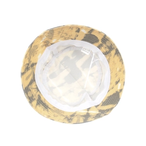 Bob en coton avec motif tie-dye jaune et noir et doublure en coton pour protection UV