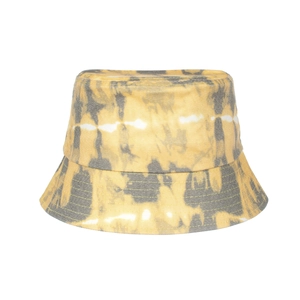 Chapeau bob en coton tie-dye avec motifs jaunes et gris pour protection solaire UV