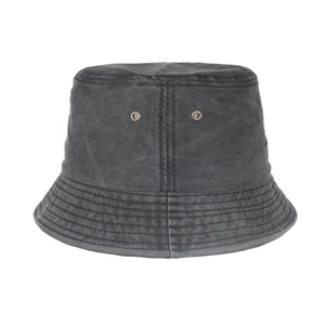 Washed cotton bucket hat for children with metal eyelets and wide brim for sun protection