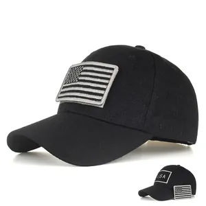 American Flag Patch Baseball Cap Tactical USA Embroidered Mesh Trucker Hat Adjustable Outdoor Sun Protection Sports Duck Tongue Cap