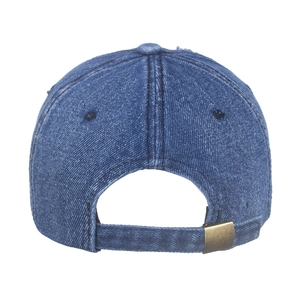Berretto da baseball in denim blu lavato stile bandiera USA con fibbia in metallo regolabile