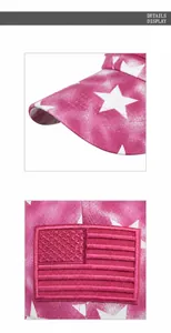 Nahaufnahme der pinkfarbenen verwaschenen Baseballkappe mit Sternen und Flaggenmuster