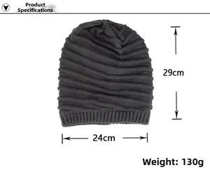 Detaillierte Strickmütze-Produktparameter mit Maßen von 29 cm Länge und 24 cm Breite