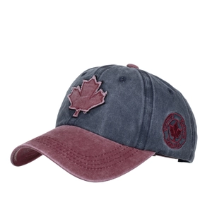 Vintage washed cotton baseball cap with maple leaf patch and Canada embroidery badge