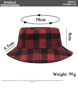 Guide des tailles montrant 58cm de tour de tête pour chapeau bob en laine