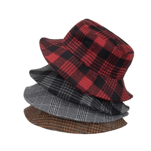 Chapeaux bob épais à carreaux pour hommes et femmes, couvre-chefs d'hiver chauds