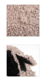 Gros plan sur la texture laine d'agneau et les coutures soignées d'une casquette kaki
