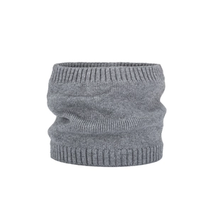 Thick grey ribbed knit neck warmer for winter outdoor cycling and skiing warmth
