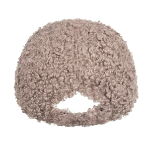 Casquette de baseball en laine d'agneau chaude pour femmes en gris brun uni élégant