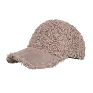 Casquette de baseball d'hiver en laine d'agneau rose grisâtre avec visière en daim