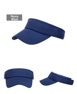 Navy blue sun visor hat featuring breathable honeycomb mesh fabric for outdoor golf